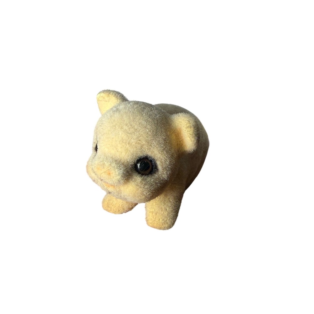Vintage Flocked pig‎ Miniature Figurine Fuzzy Animal Toy